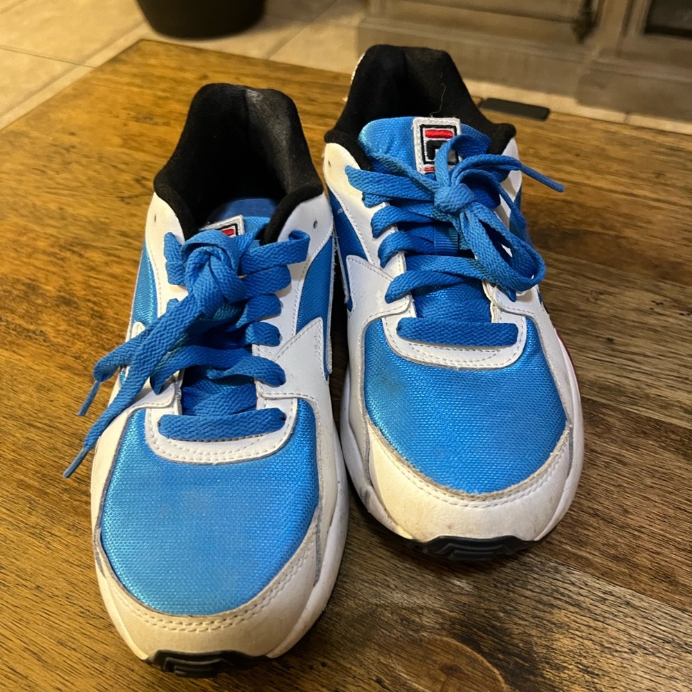 Unisex Blue and White Fila Sneakers